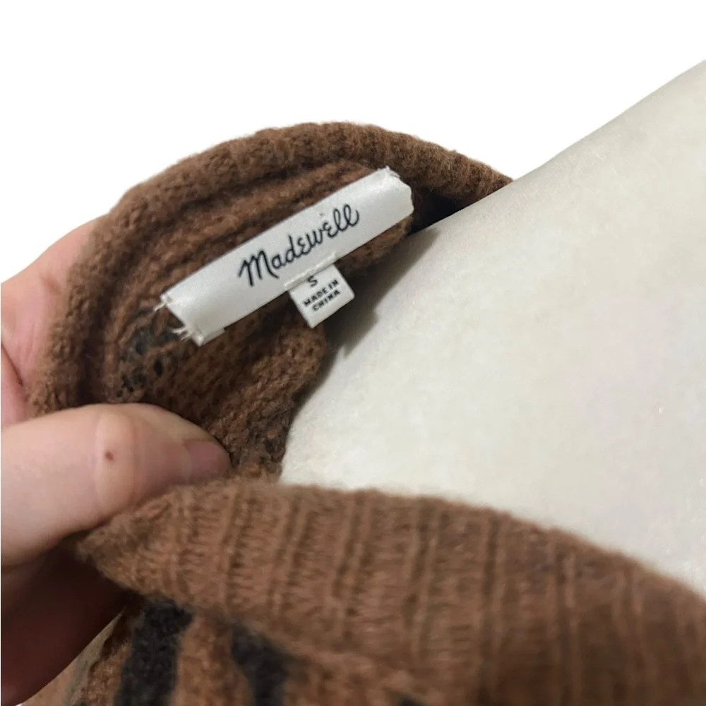 Madewell Leopard Dot Sweater dress in brown and black Size Small - Picture 6 of 7